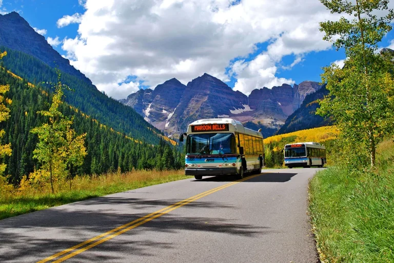 Regional Transit Bus in Colorado Mountains