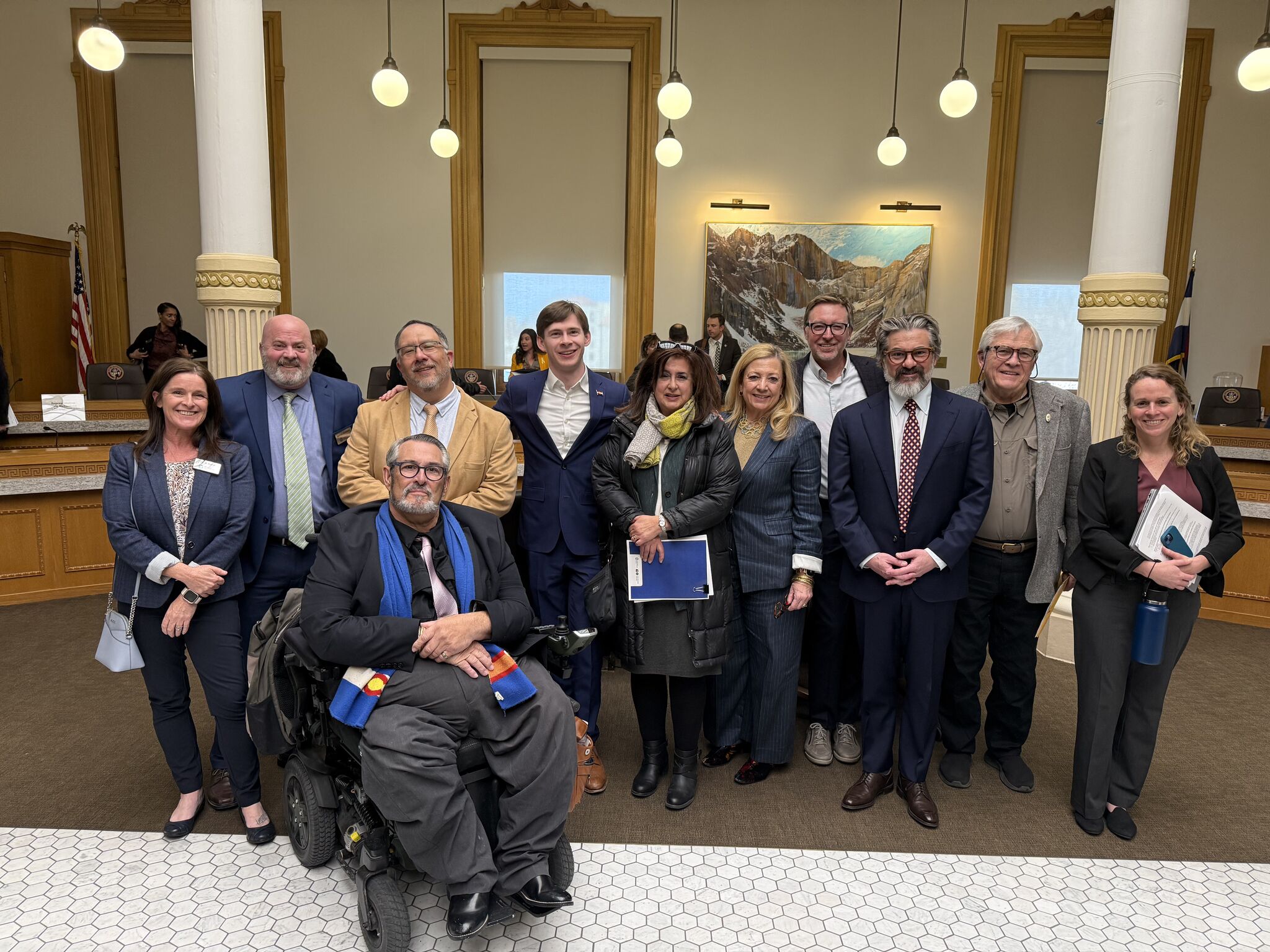Group assembled at a legislative hearing